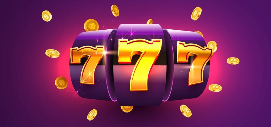 Ein detailreiches Bild zeigt eine klassische Slot-Maschine mit drei Walzen, auf denen jeweils die goldene Zahl 7 erscheint – ein Symbol für Glück und hohe Gewinne. Umgeben von schwebenden Münzen und einem violett-goldenen Hintergrund vermittelt das Bild den Glanz und die Spannung, die mit Neue Online Casinos verbunden sind. Die leuchtenden Farben und die dynamische Anordnung der Elemente erzeugen eine Atmosphäre voller Energie und Spielspaß, ideal zur visuellen Unterstützung von Inhalten rund um moderne Glücksspielplattformen.
